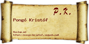 Pongó Kristóf névjegykártya